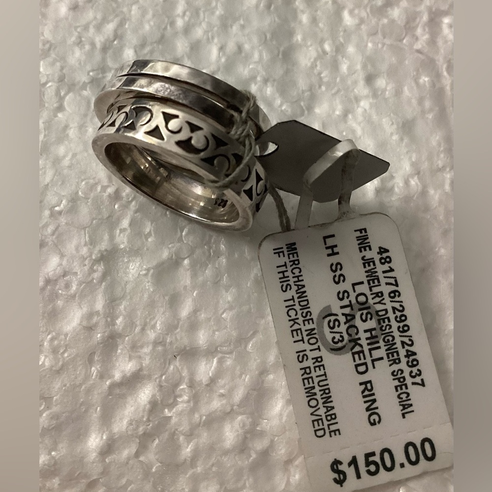 Lois Hill Sterling Silver Set of 3 Stackable Rings - Size 7 - Picture 8 of 8